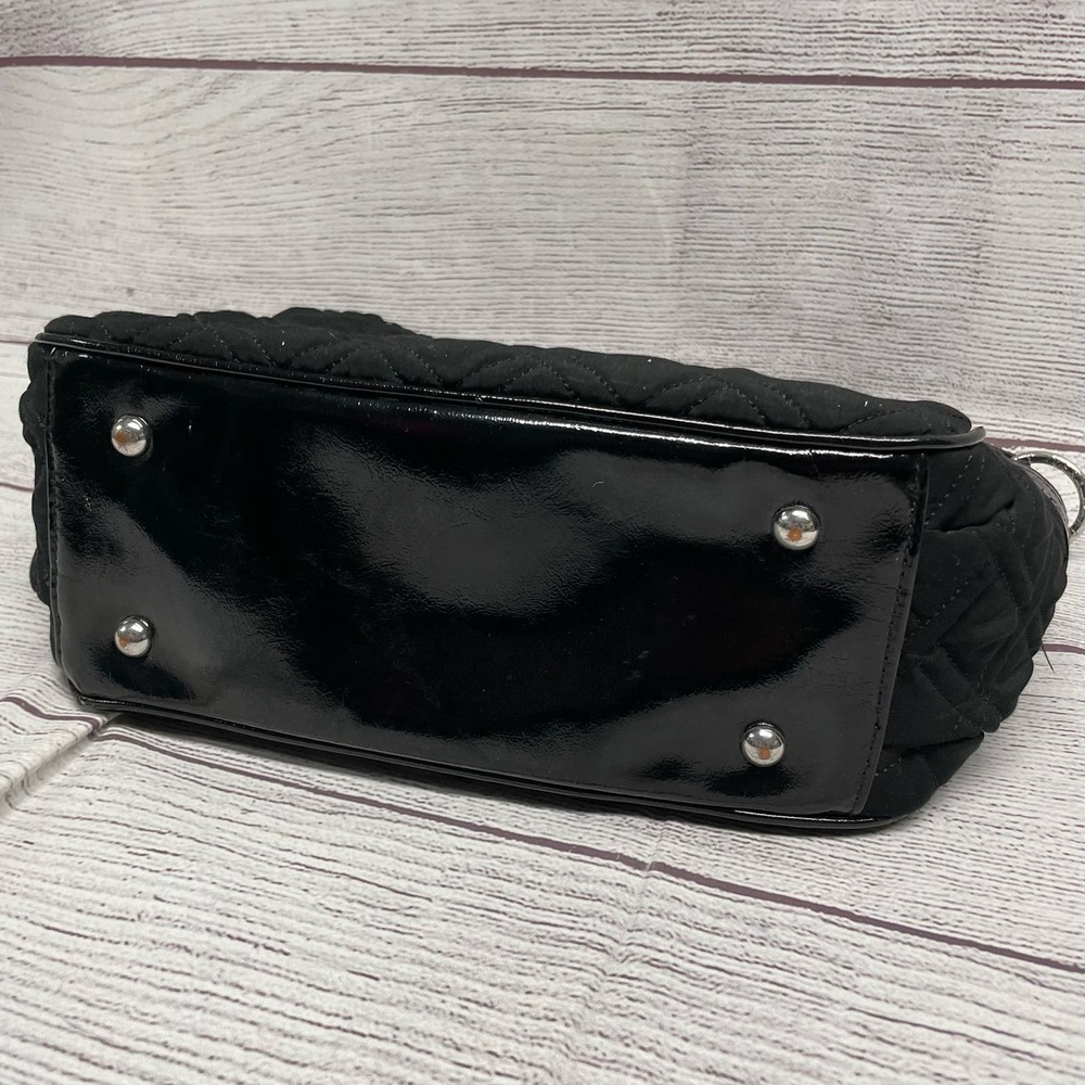 Vera Bradley Black Quilted Microfiber Shoulder Bag with Patented Leather Strap - Picture 9 of 14